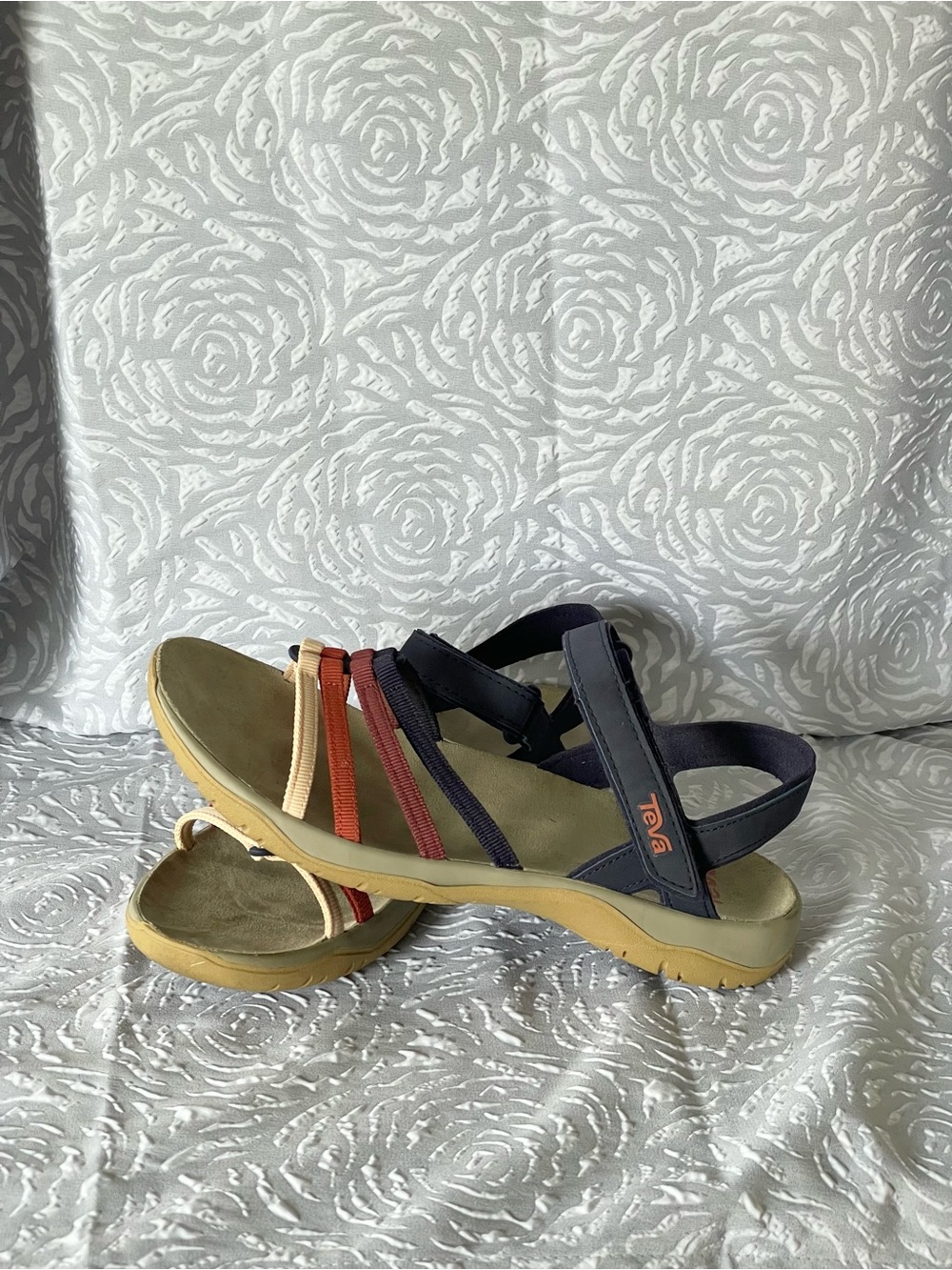 Teva Women's Navy, Tan & Red Strappy Sport Sandals